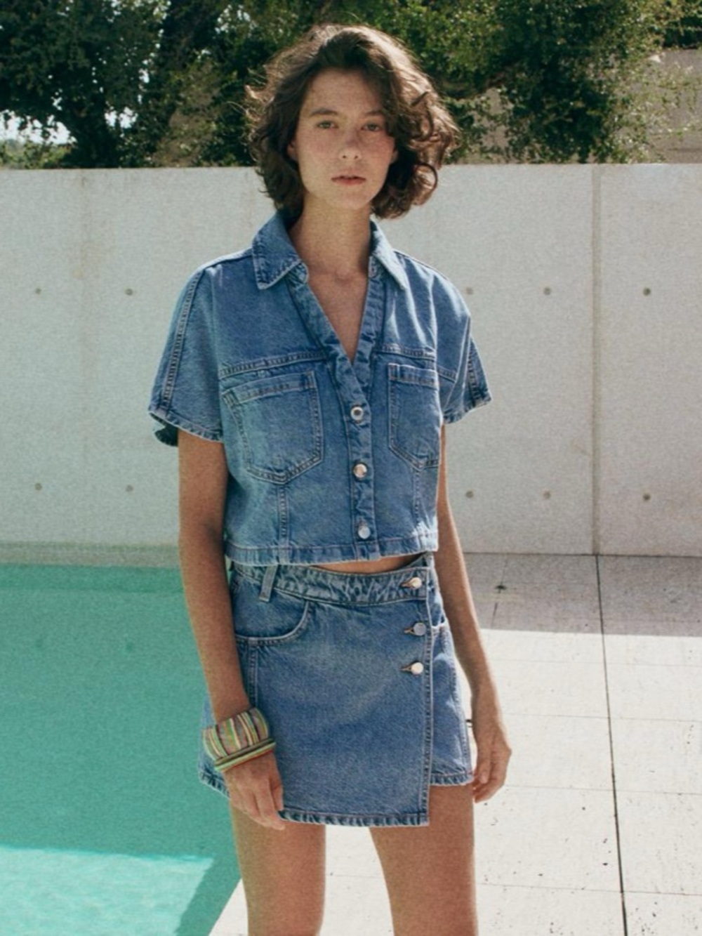 Zara Z1975 WRAP DENIM SKORT